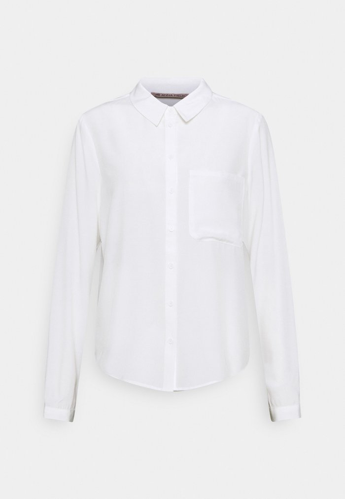 Chemisier Anna Field Basic With Pocket Button down Blanche Femme | PCI-1921343